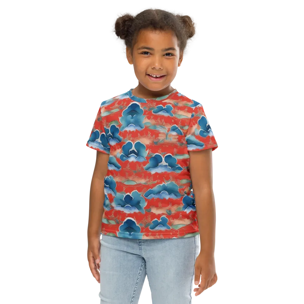 Vermilion Cloudscape on Kids Crew Neck T-Shirt — Front