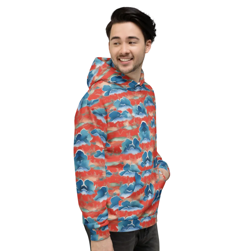 Vermilion Cloudscape on Hoodie — Right