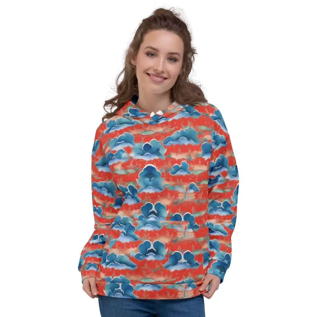 Vermilion Cloudscape on Hoodie — Front
