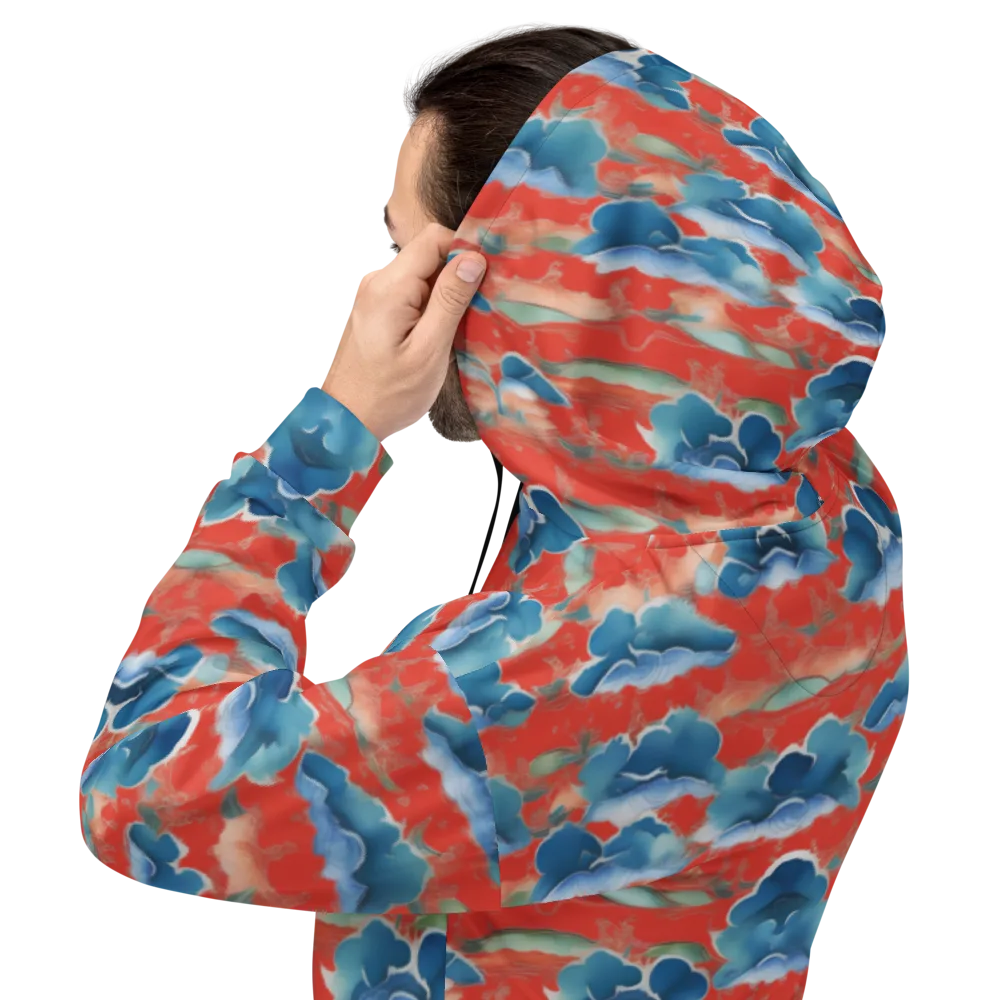Vermilion Cloudscape on Hoodie — Back