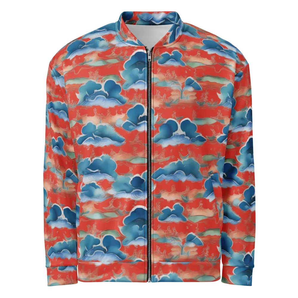 Vermilion Cloudscape on Bomber Jacket — Front