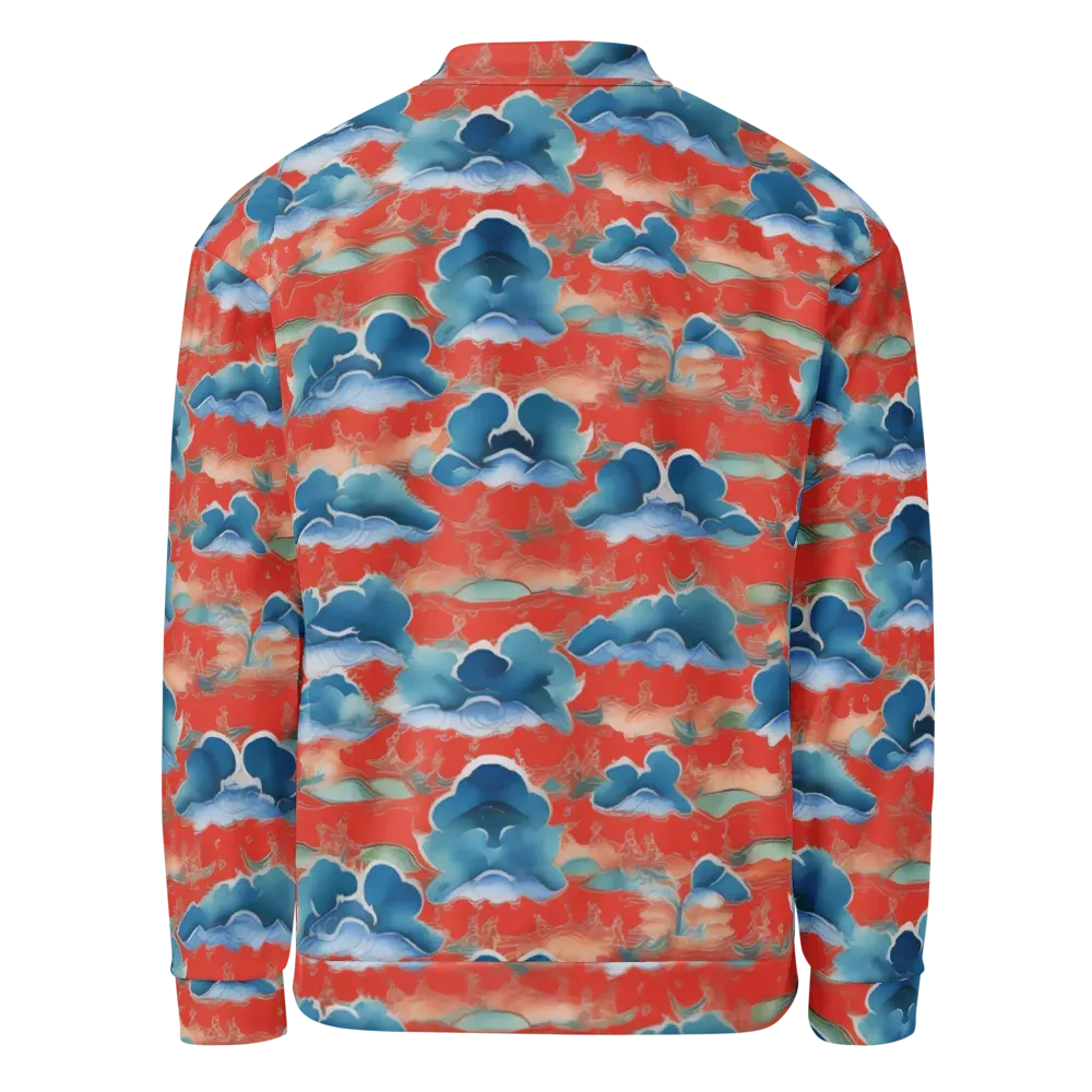 Vermilion Cloudscape on Bomber Jacket — Back