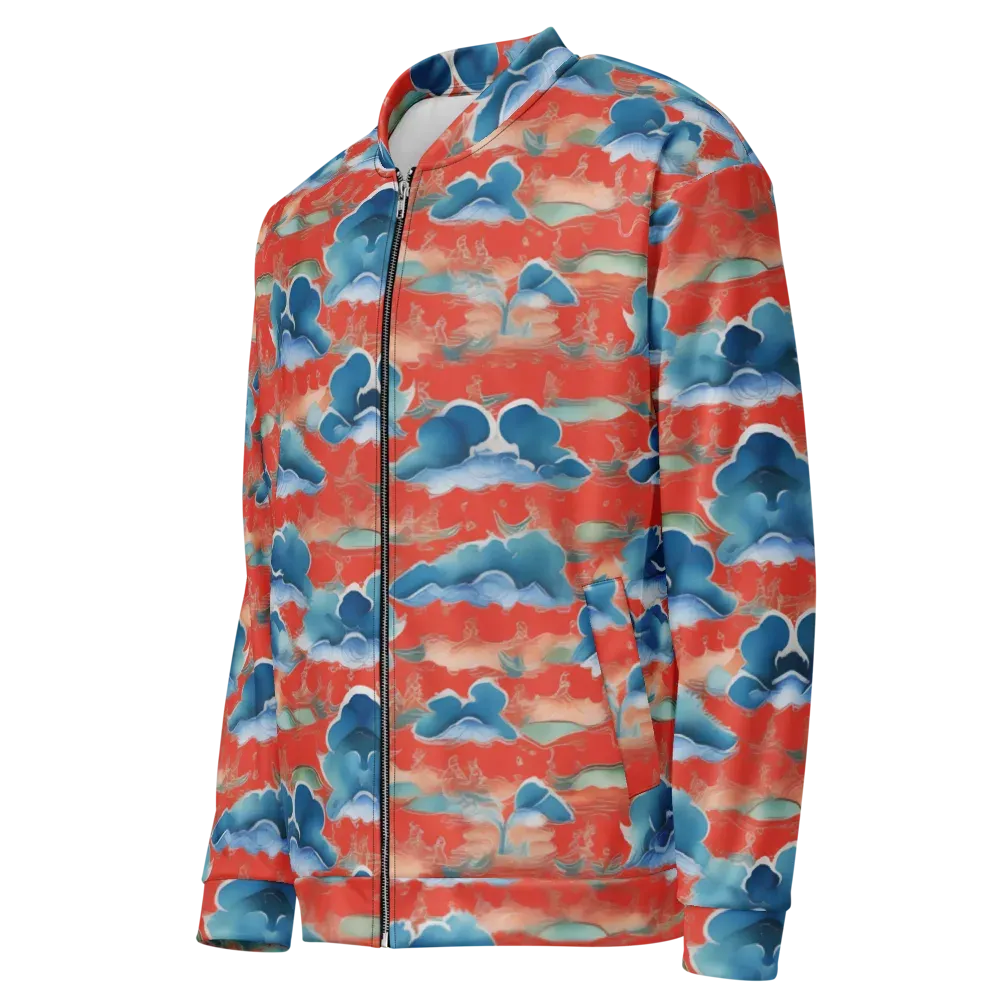 Vermilion Cloudscape on Bomber Jacket — Left Front
