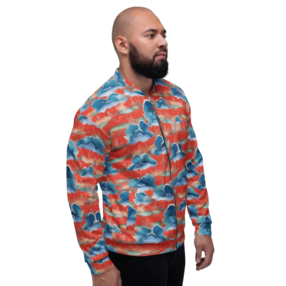 Vermilion Cloudscape on Bomber Jacket — Right