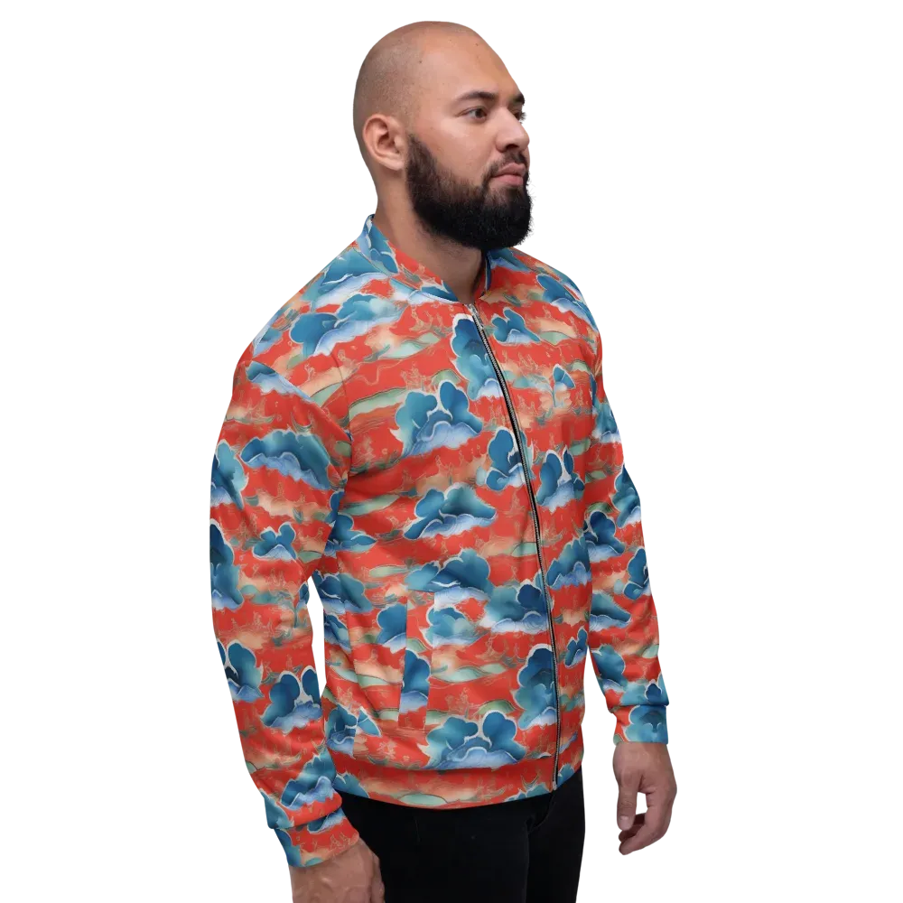 Vermilion Cloudscape on Bomber Jacket — Right