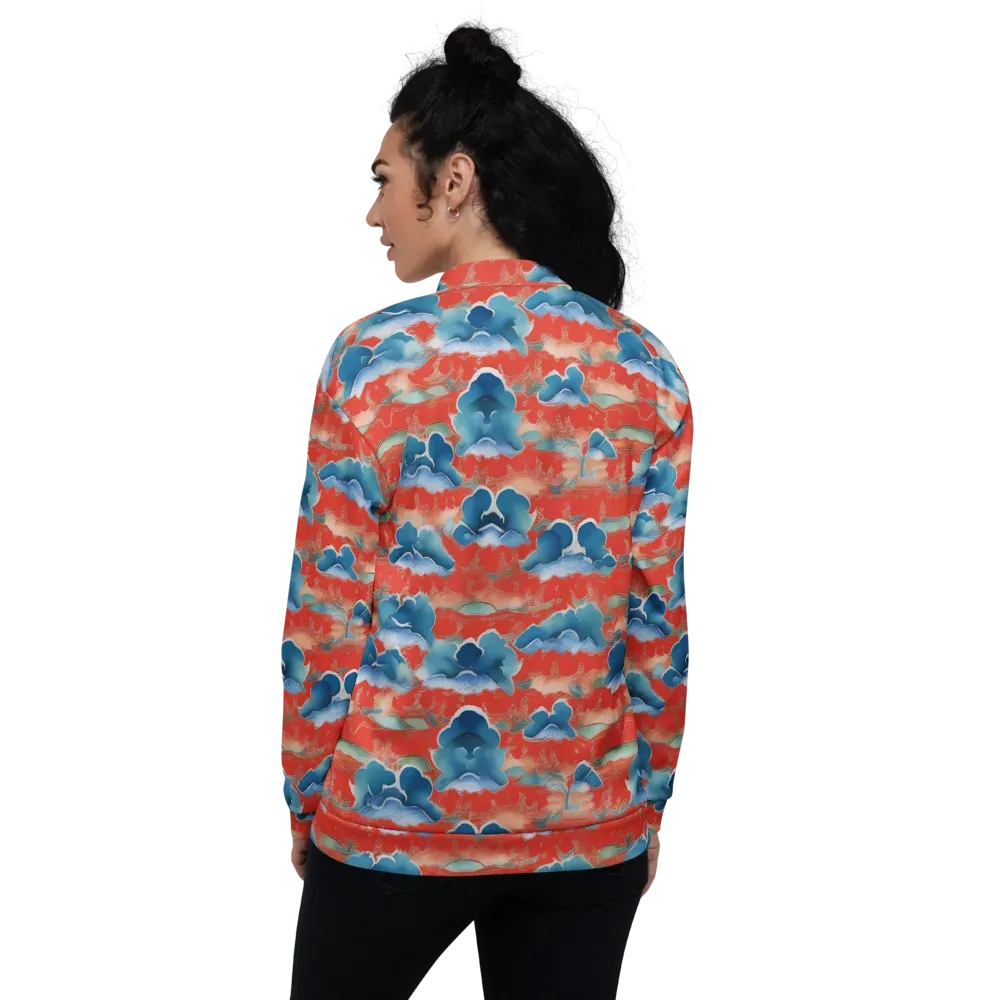 Vermilion Cloudscape on Bomber Jacket — Back