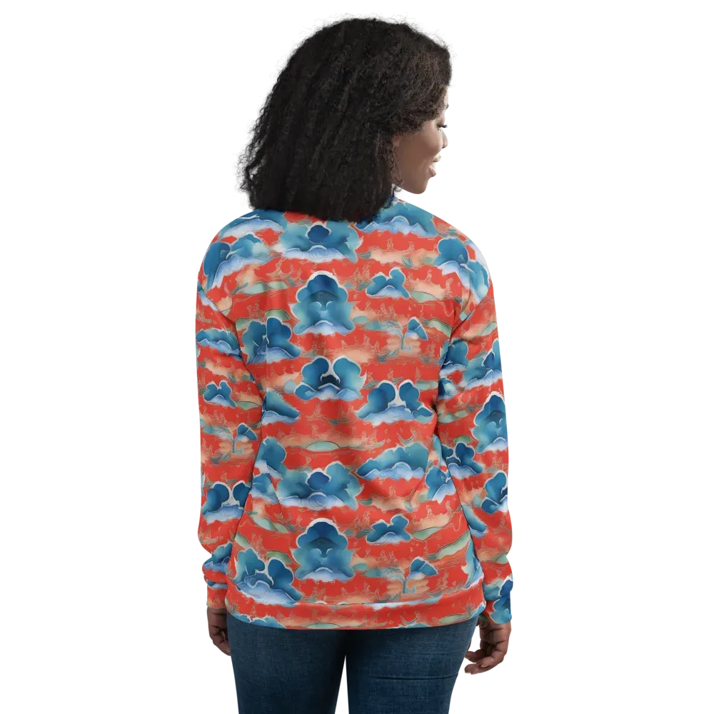 Vermilion Cloudscape on Bomber Jacket — Back