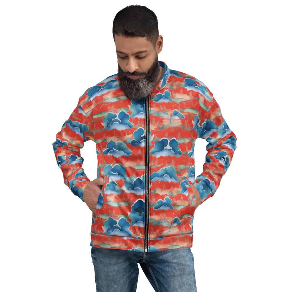 Vermilion Cloudscape on Bomber Jacket — Front