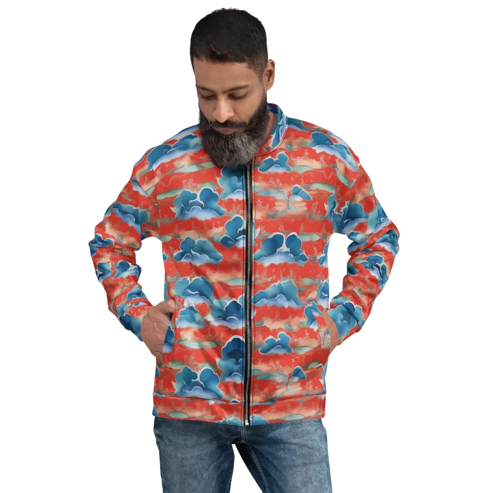 Vermilion Cloudscape on Bomber Jacket — Front