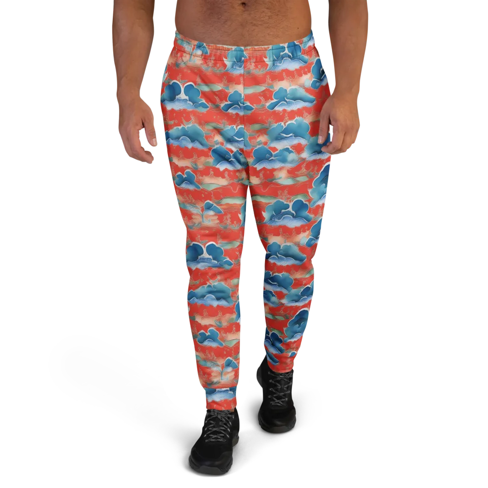 Vermilion Cloudscape on Men's Joggers — Front