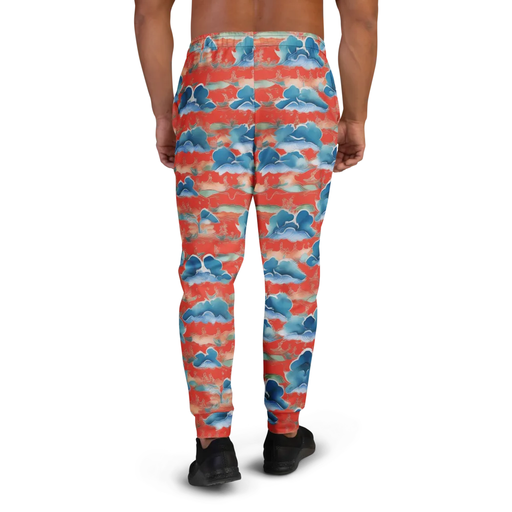 Vermilion Cloudscape on Men's Joggers — Back