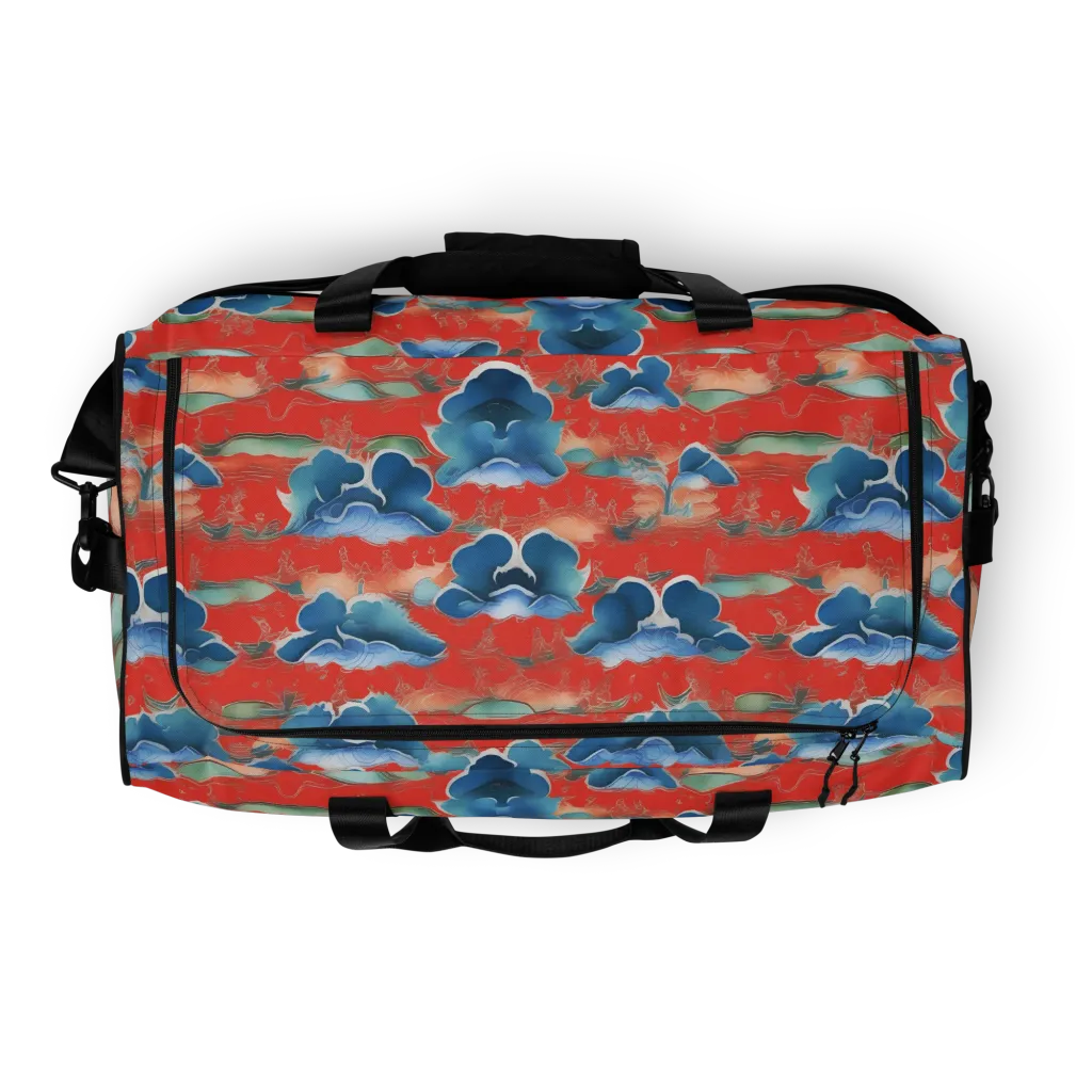 Vermilion Cloudscape on Duffle Bag — Top