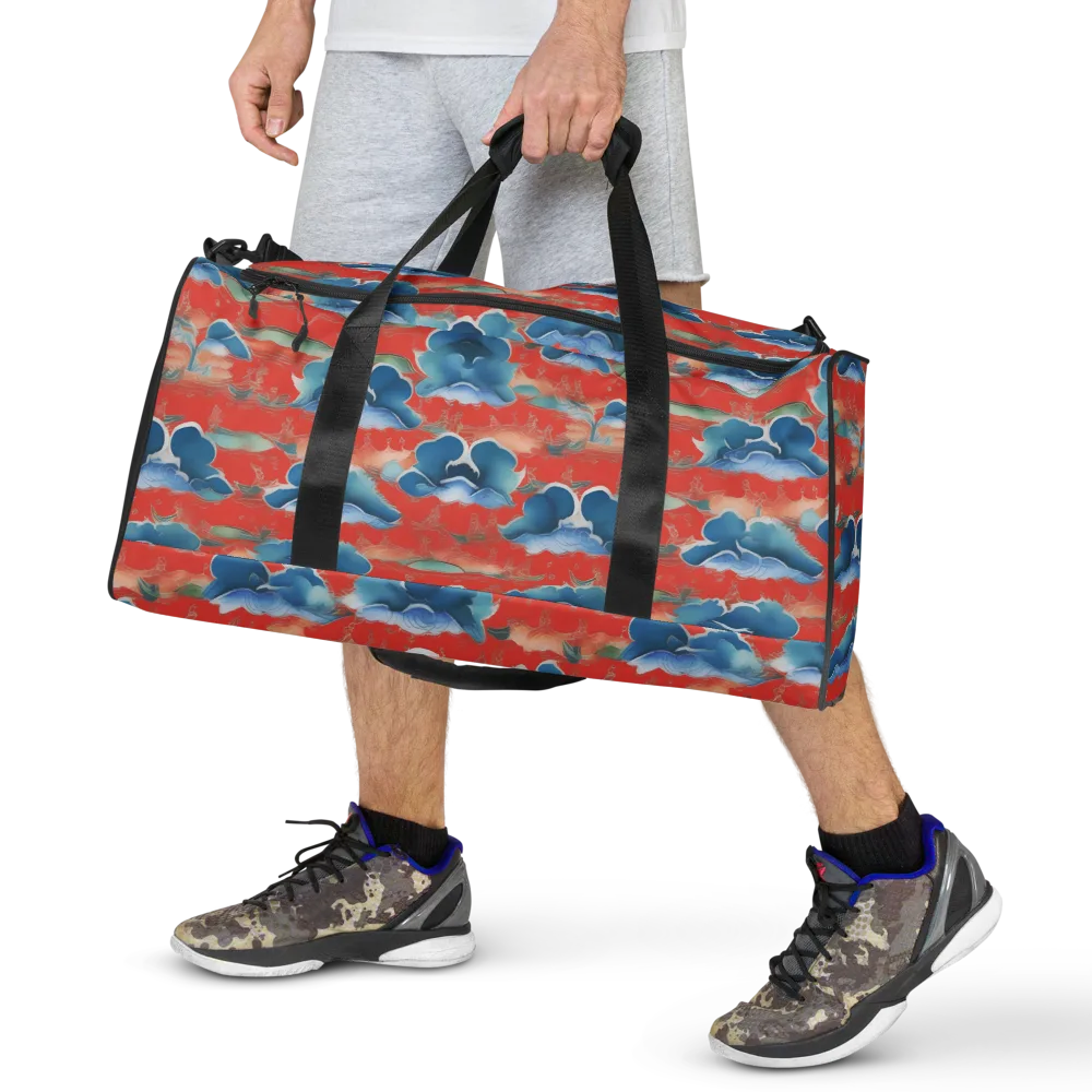 Vermilion Cloudscape on Duffle Bag — Front