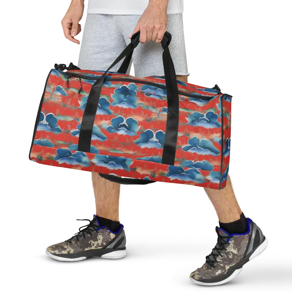 Vermilion Cloudscape on Duffle Bag — Front