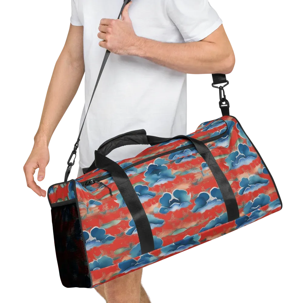 Vermilion Cloudscape on Duffle Bag — Right Front