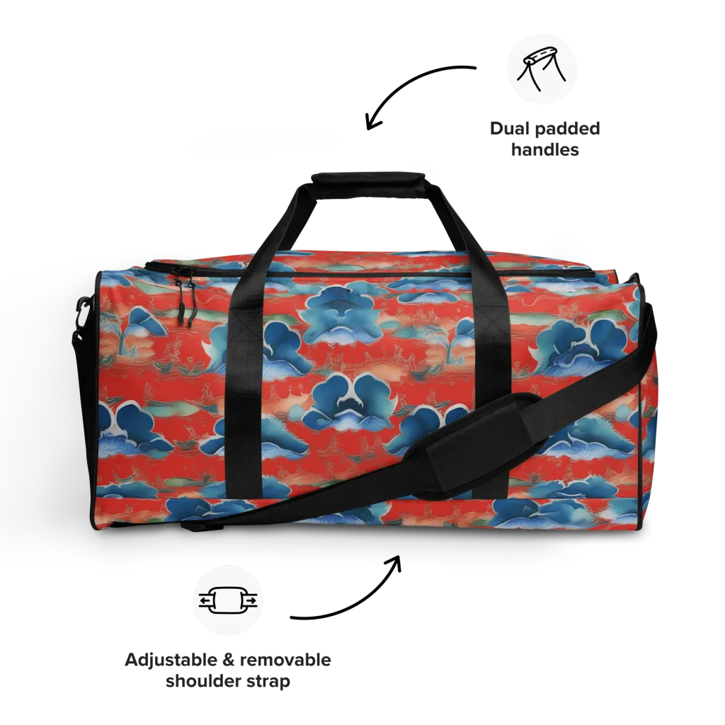 Vermilion Cloudscape on Duffle Bag — Front
