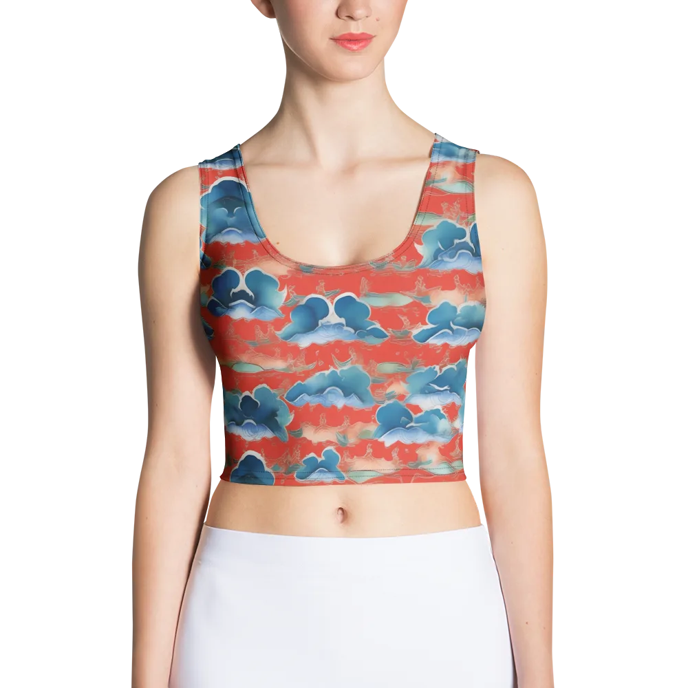 Vermilion Cloudscape on Crop Top — Front