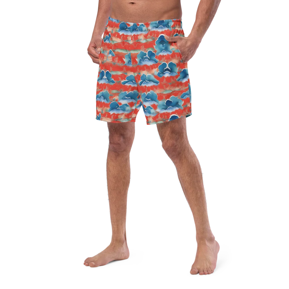 Vermilion Cloudscape on Swim Trunks — Left Front
