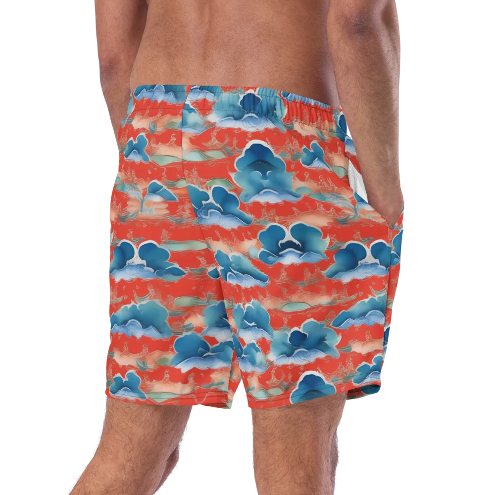 Vermilion Cloudscape on Swim Trunks — Right Back