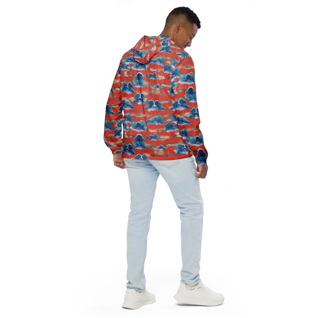 Vermilion Cloudscape on Men's Windbreaker — Back