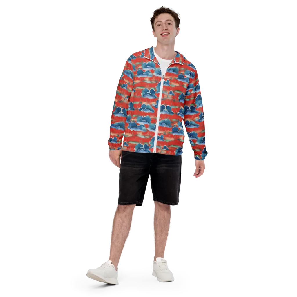 Vermilion Cloudscape on Men's Windbreaker — Front