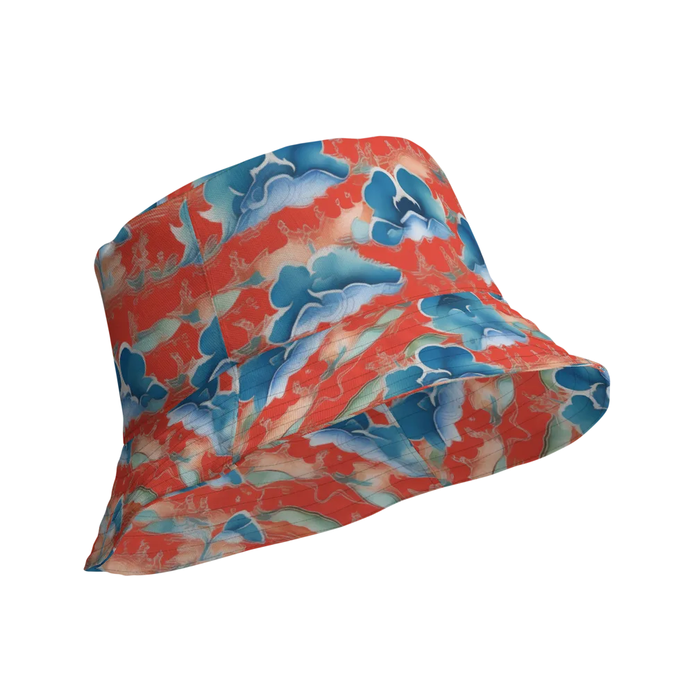 Vermilion Cloudscape on Reversible Bucket Hat — Product details Outside