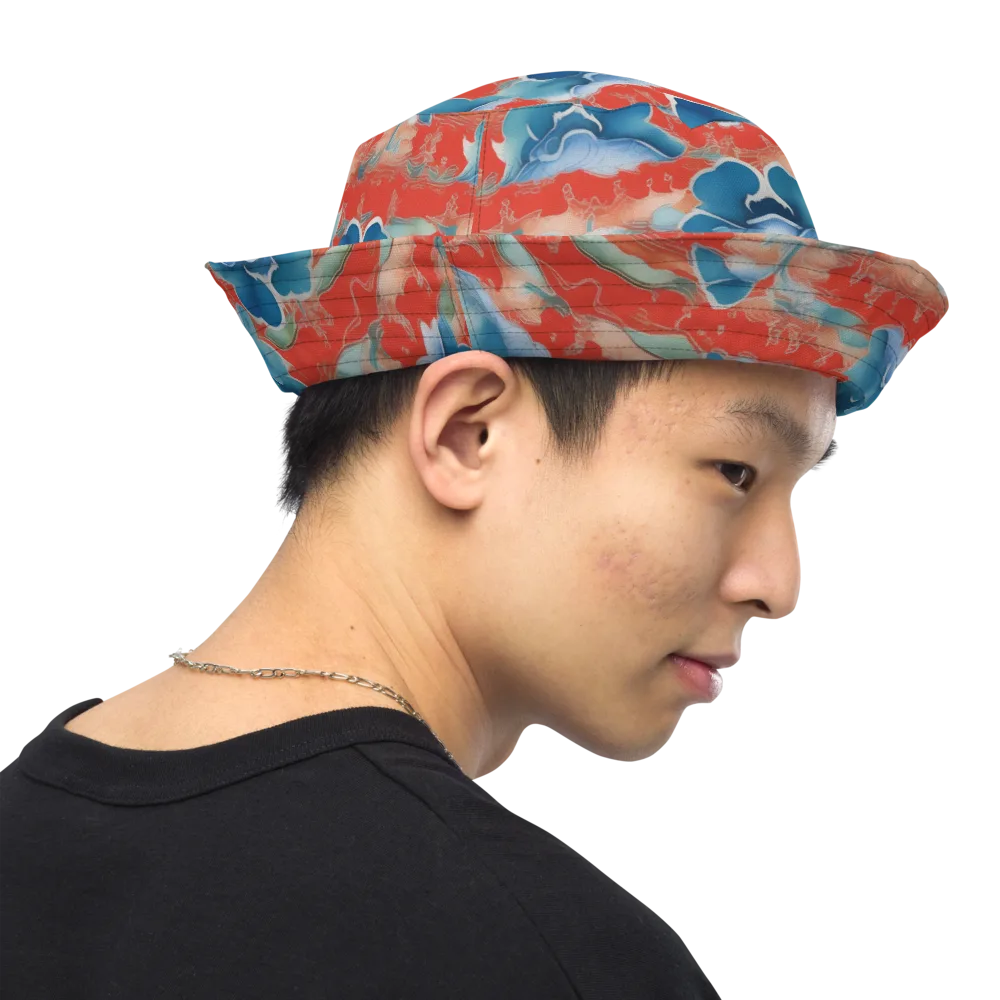 Vermilion Cloudscape on Reversible Bucket Hat — Right Outside