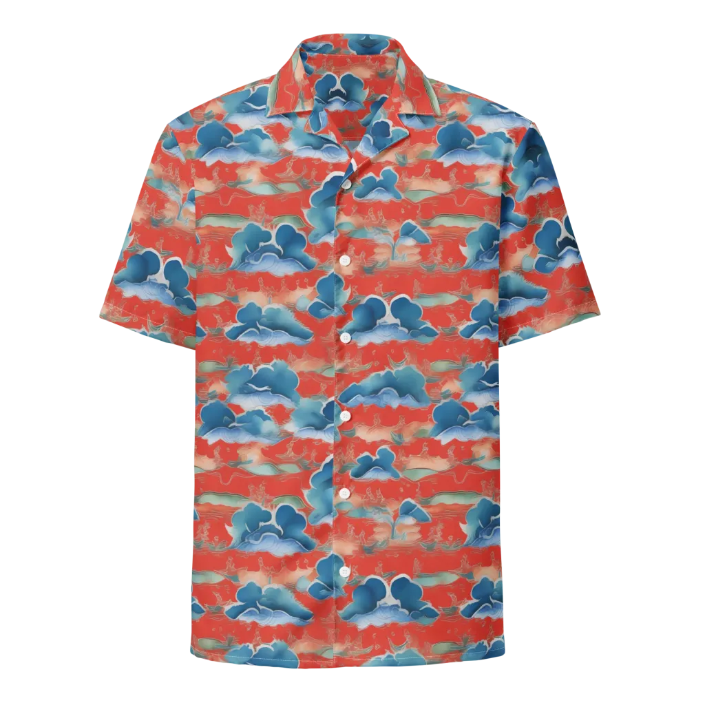 Vermilion Cloudscape on Button Shirt — Front