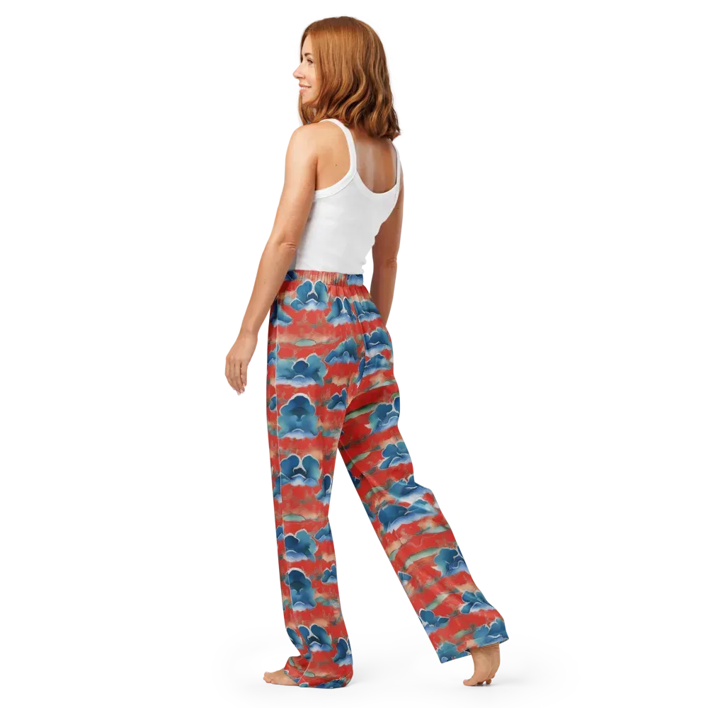 Vermilion Cloudscape on Women's Pajama Pants — Back