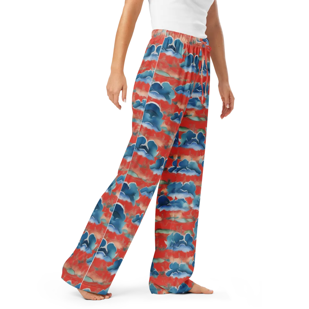 Vermilion Cloudscape on Women's Pajama Pants — Right Front