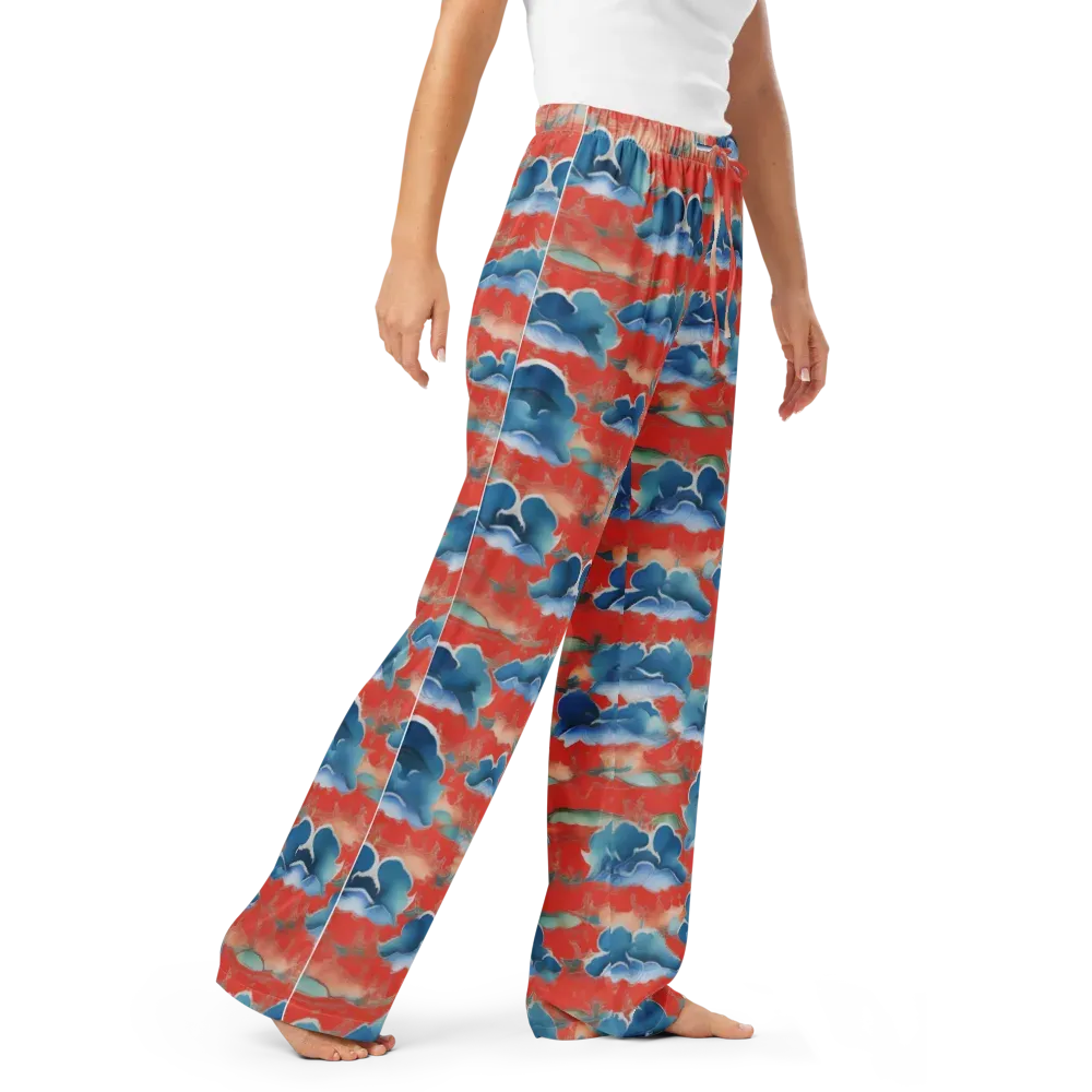Vermilion Cloudscape on Women's Pajama Pants — Right Front
