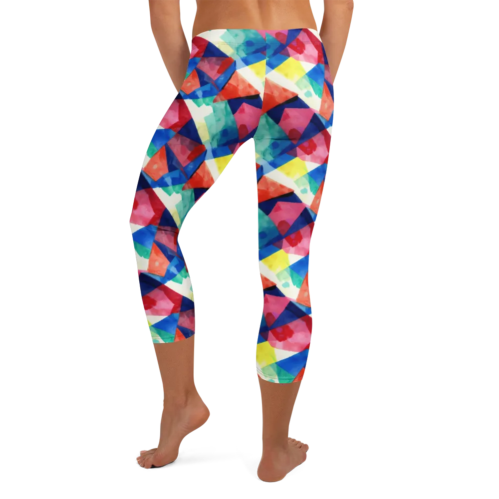 Chromatic Collage on Capri Leggings — Back