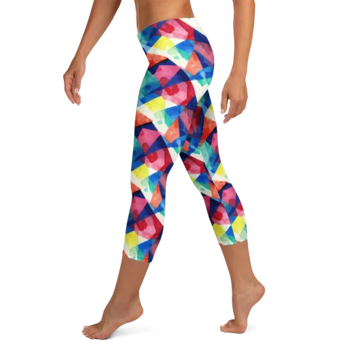 Chromatic Collage on a Capri Leggings
