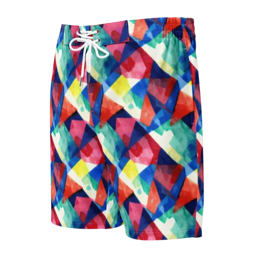 Chromatic Collage on a Men's Board Shorts