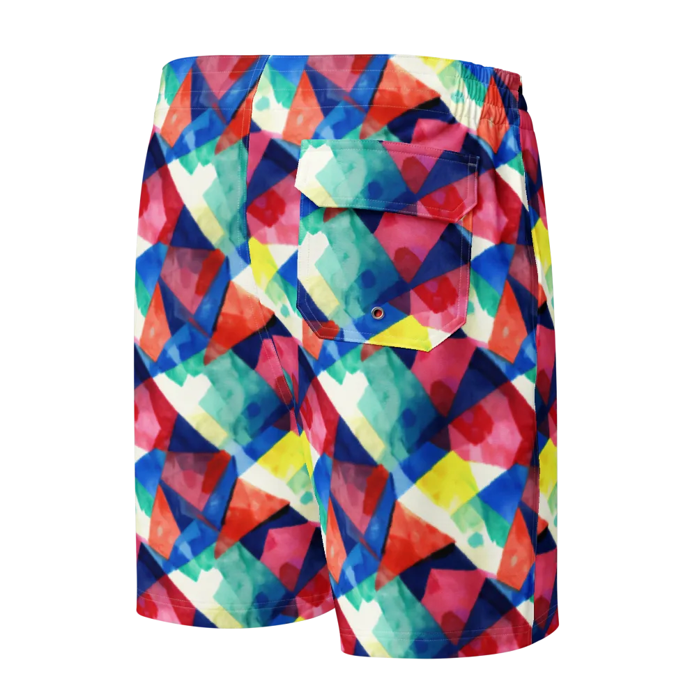 Chromatic Collage on Men's Board Shorts — Back