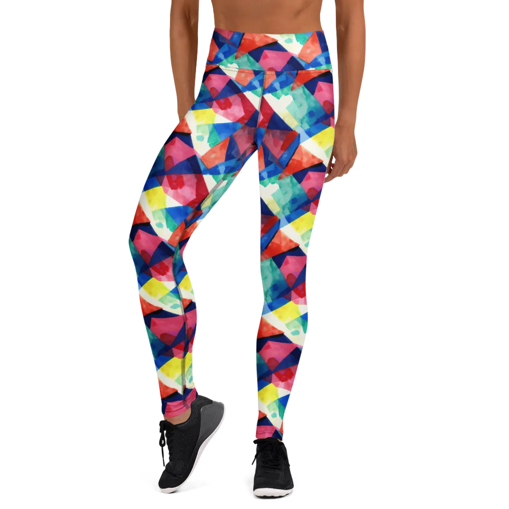 Chromatic Collage on Yoga Leggings — Front