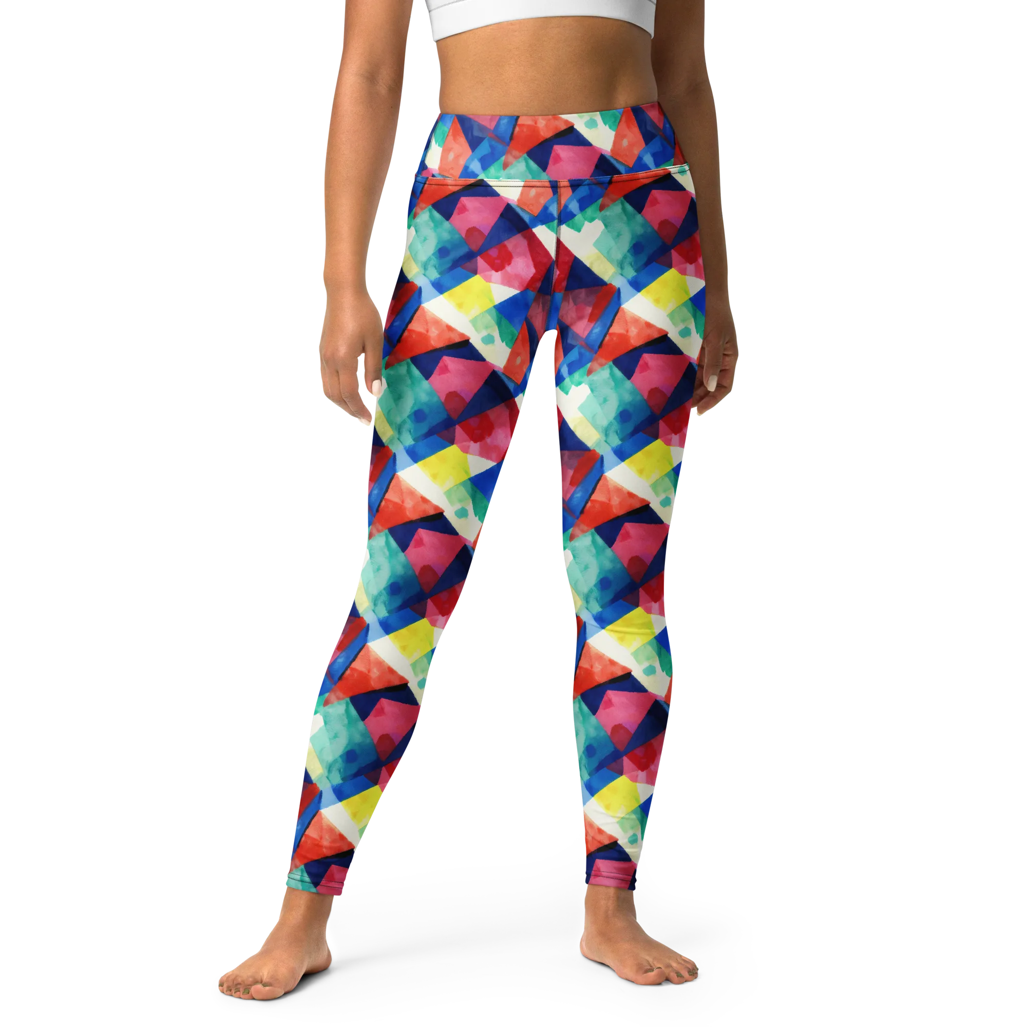 Chromatic Collage on Yoga Leggings — Front