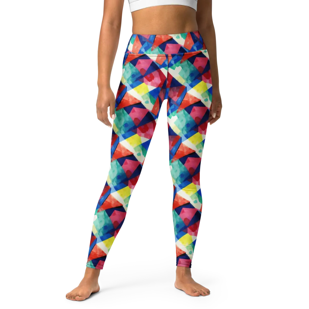 Chromatic Collage on Yoga Leggings — Front