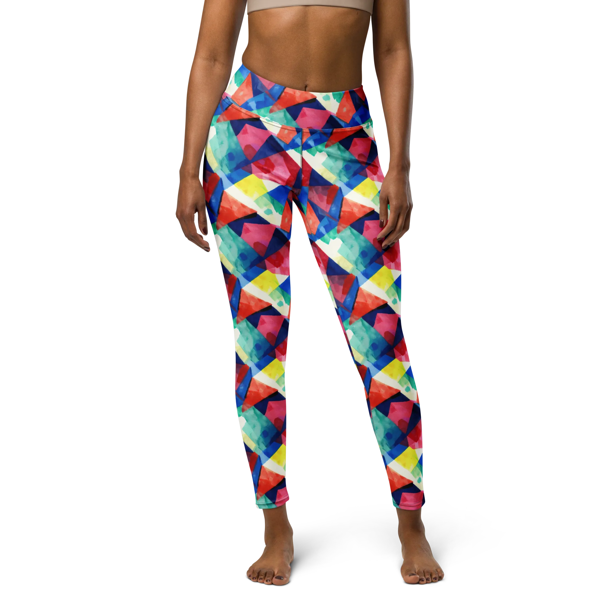 Chromatic Collage on Yoga Leggings — Front