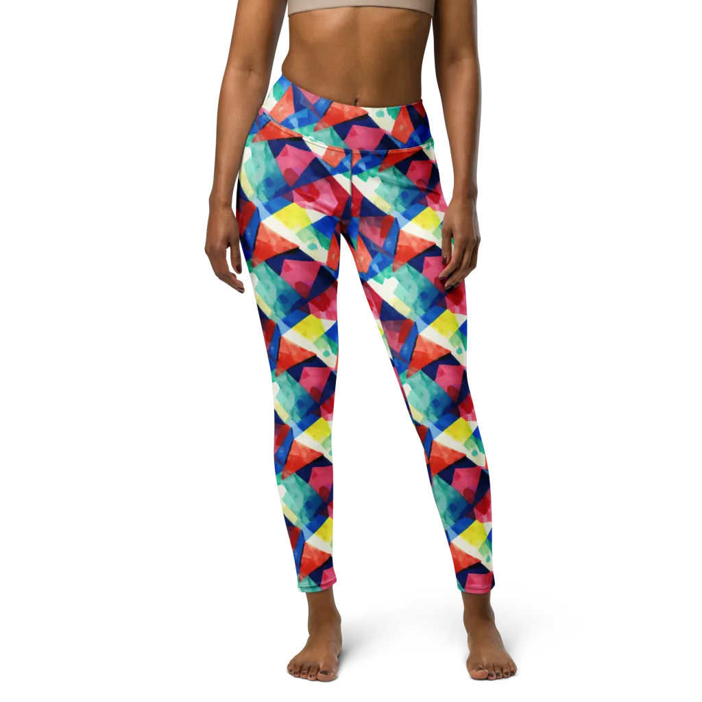 Chromatic Collage on Yoga Leggings — Front