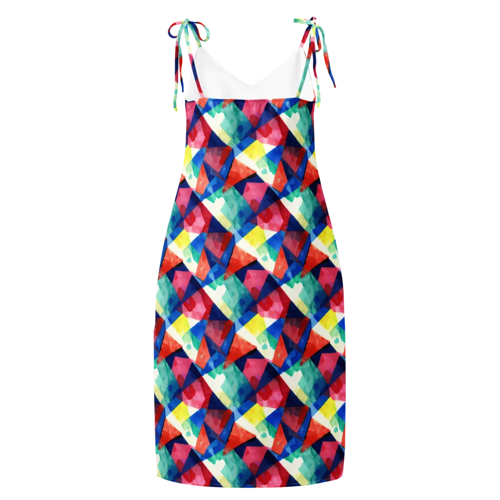 Chromatic Collage on Slip Dress — Back