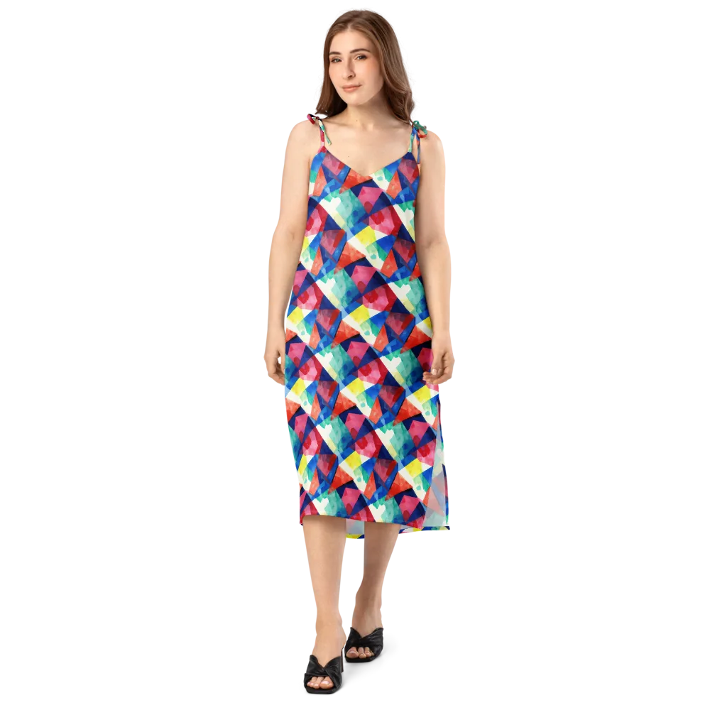Chromatic Collage on Slip Dress — Front