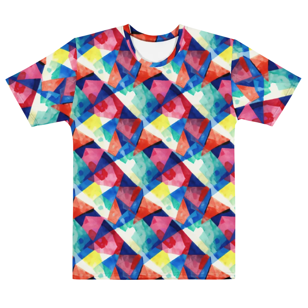 Chromatic Collage on Men's Cotton Crew Neck T-Shirt — Front