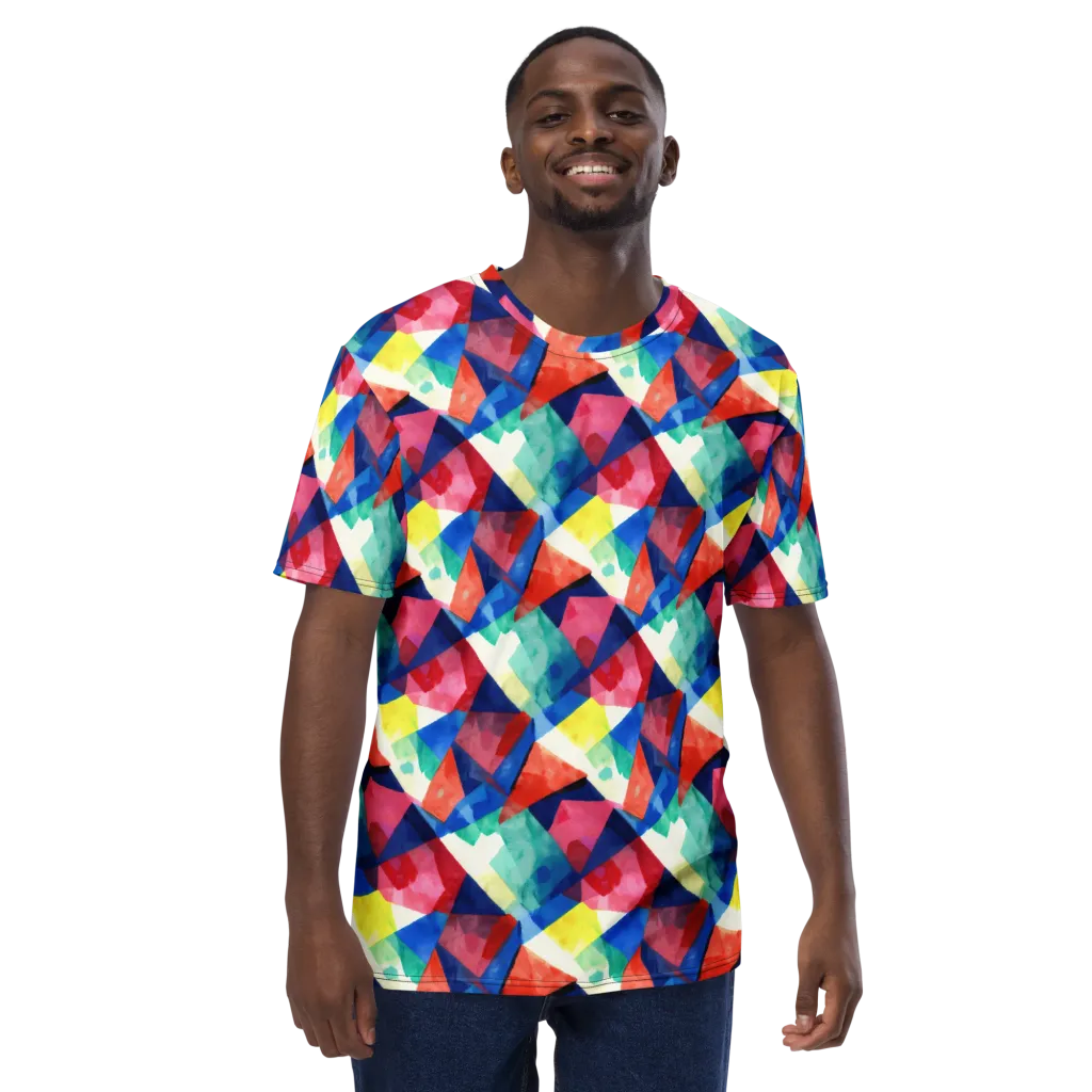 Chromatic Collage on Men's Crew Neck T-Shirt — Front