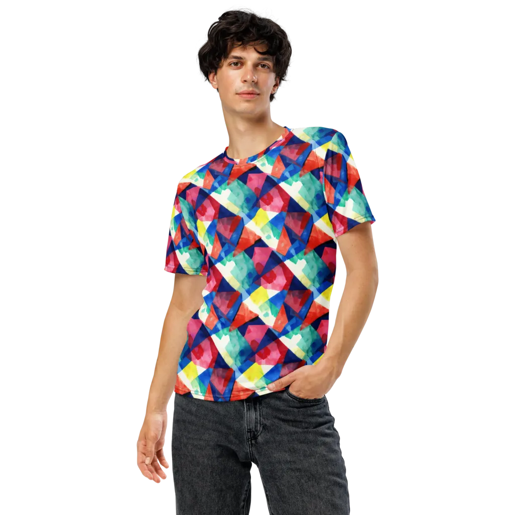 Chromatic Collage on Men's Crew Neck T-Shirt — Front