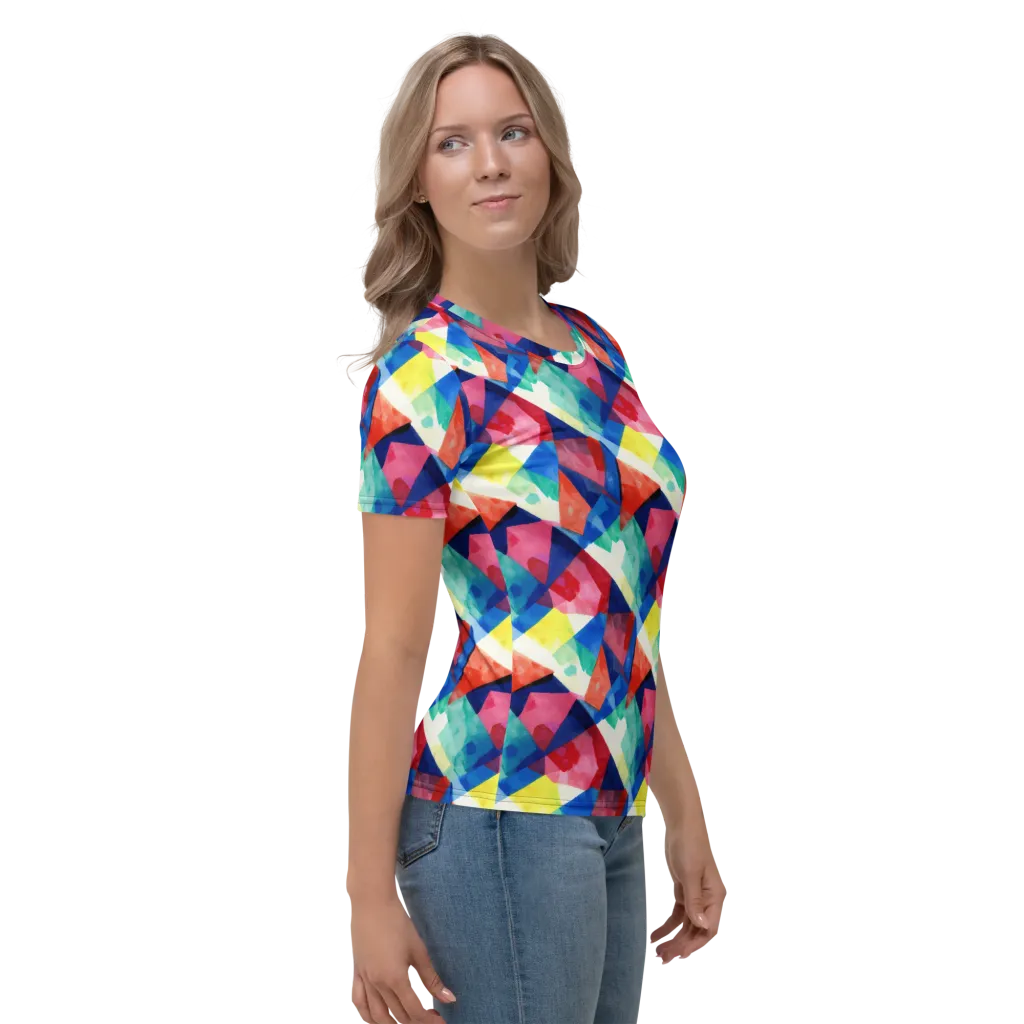 Chromatic Collage on Women's Crew Neck T-Shirt — Right