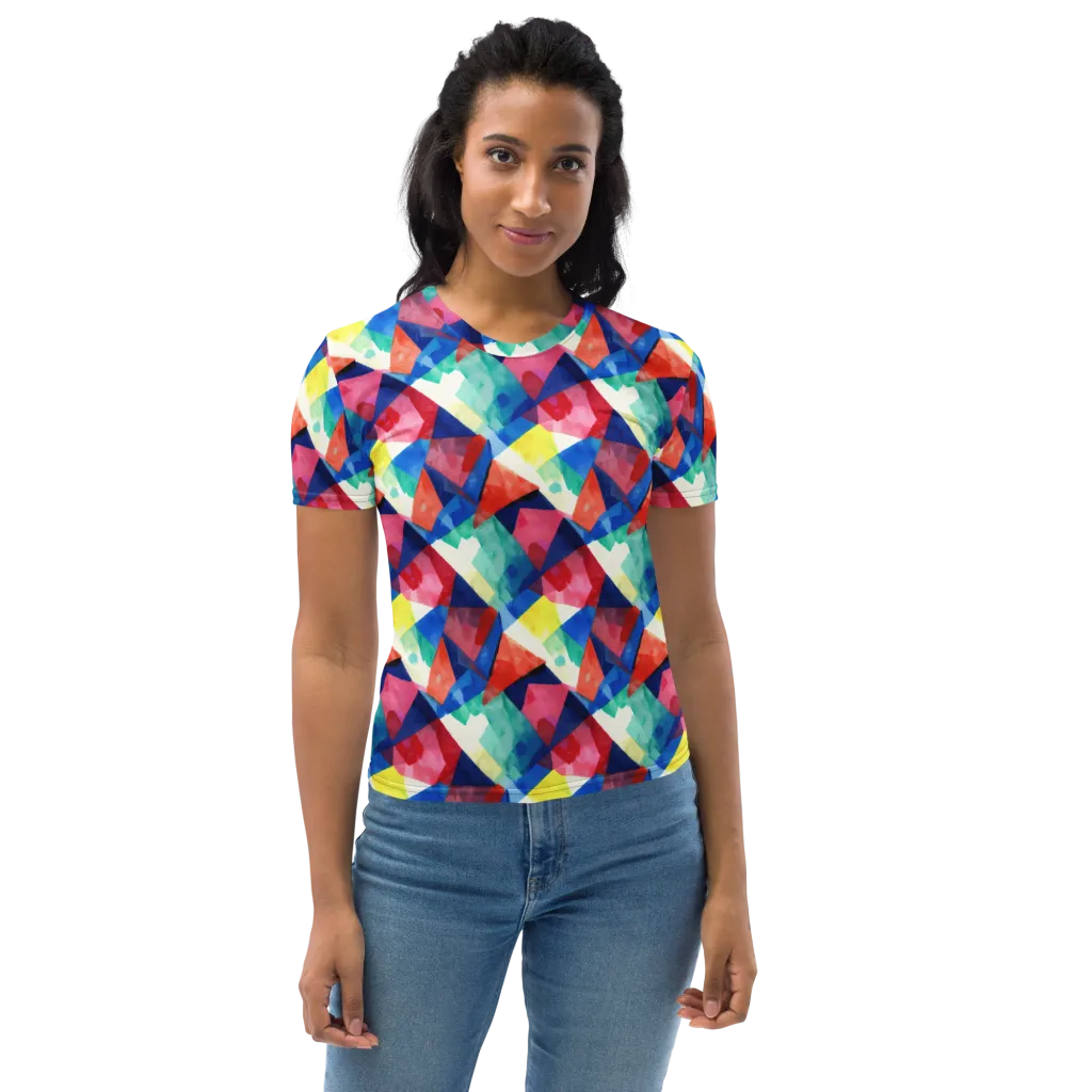 Chromatic Collage on Women's Crew Neck T-Shirt — Front