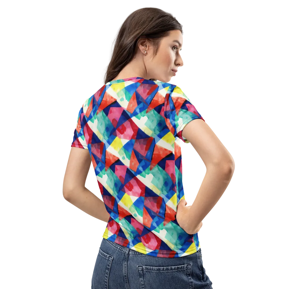 Chromatic Collage on Women's Crew Neck T-Shirt — Back