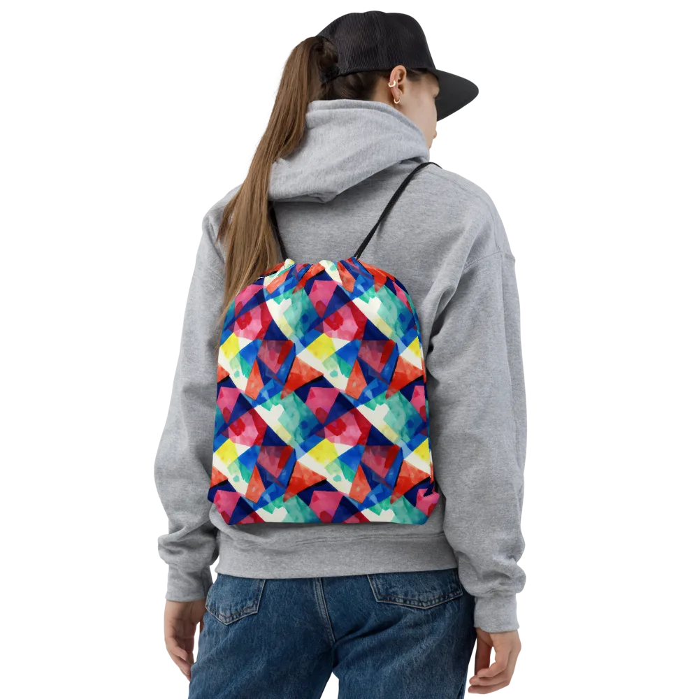 Chromatic Collage on Drawstring Bag — Front