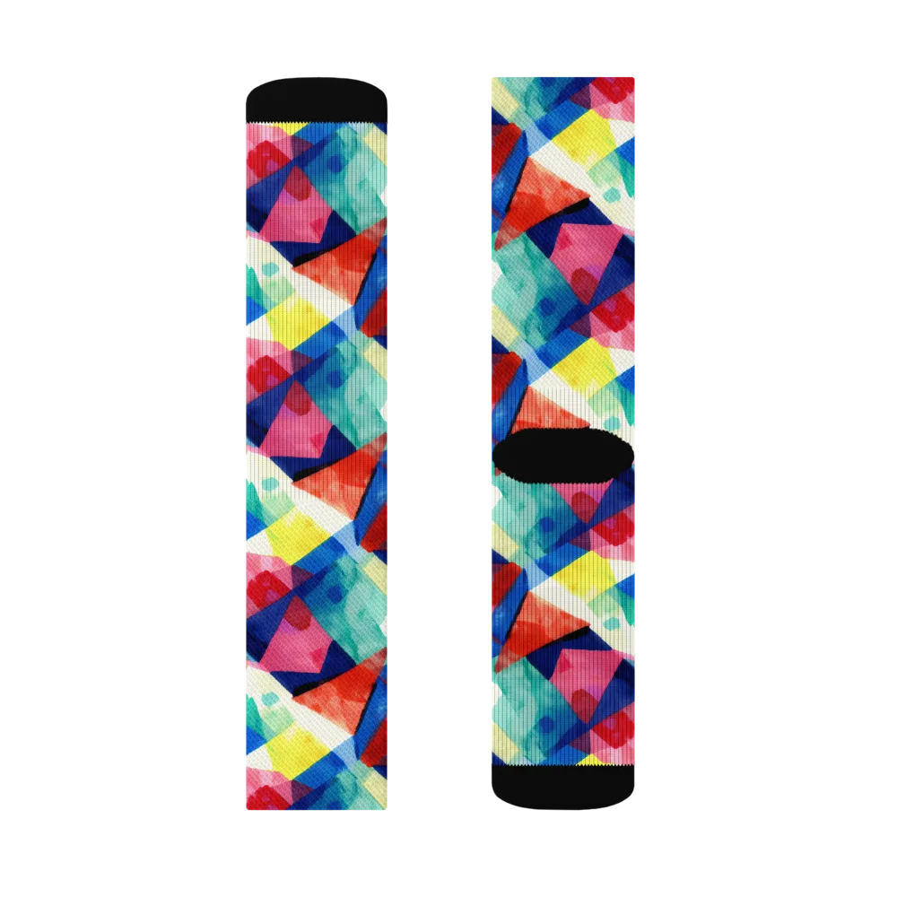 Chromatic Collage on Socks — Left Sock
